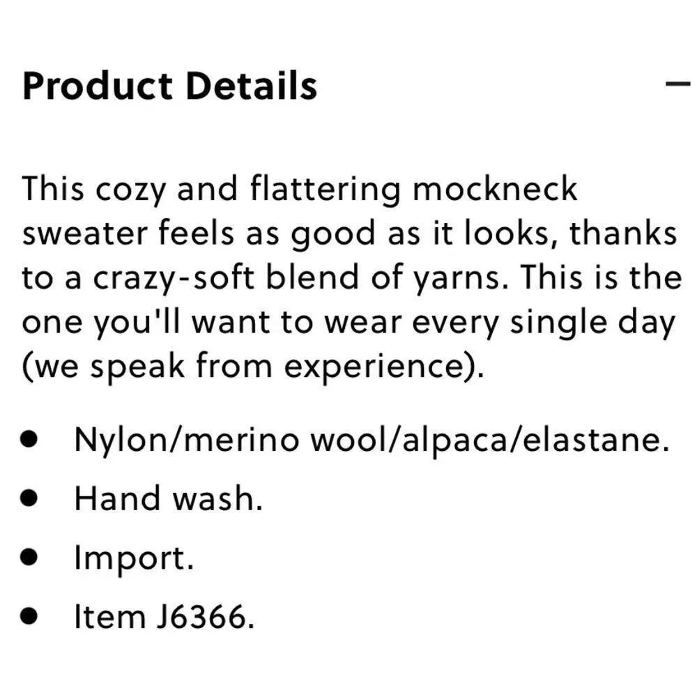 J. Crew Point Sur mock neck sweater in supersoft yarn. Size XS.